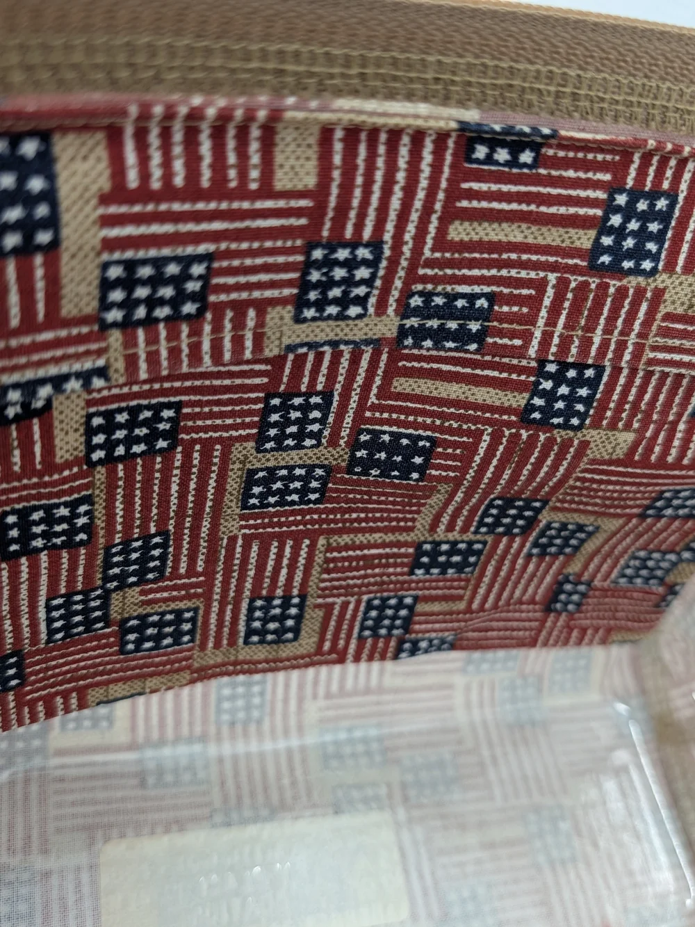 Longaberger Small Boardwalk Tote/Purse Basket, Old Glory Flag Liner & Protector